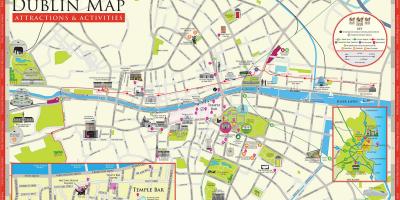 Mapa atrakcji turystycznych w Dublinie