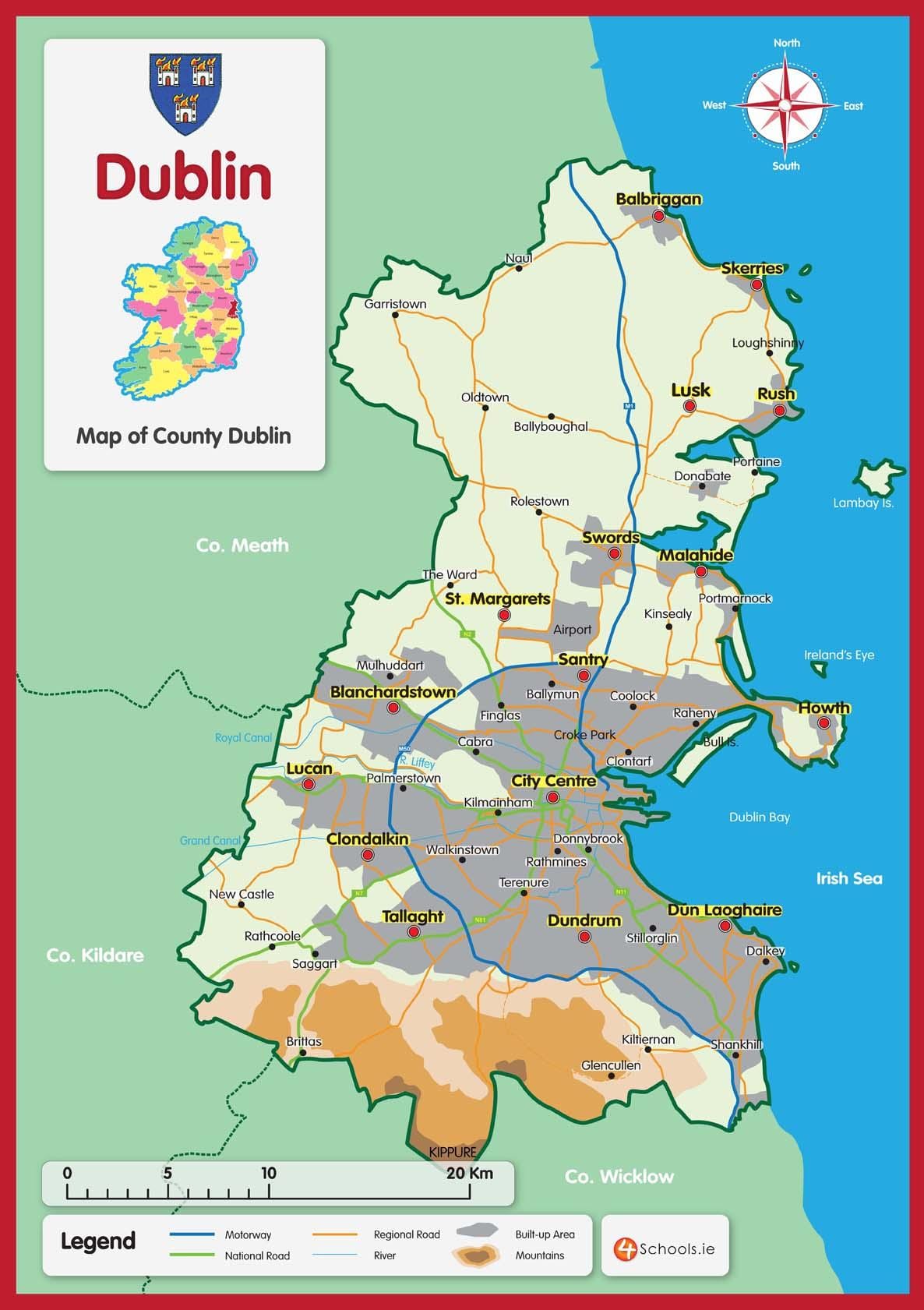 mapa Dublin