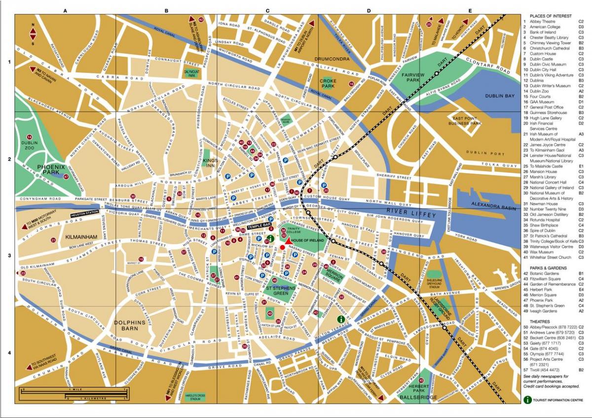 mapa centrum miasta Dublin