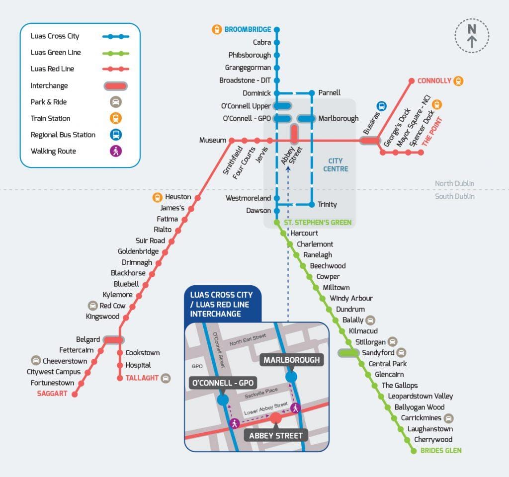 Luas cross City trasę na mapie