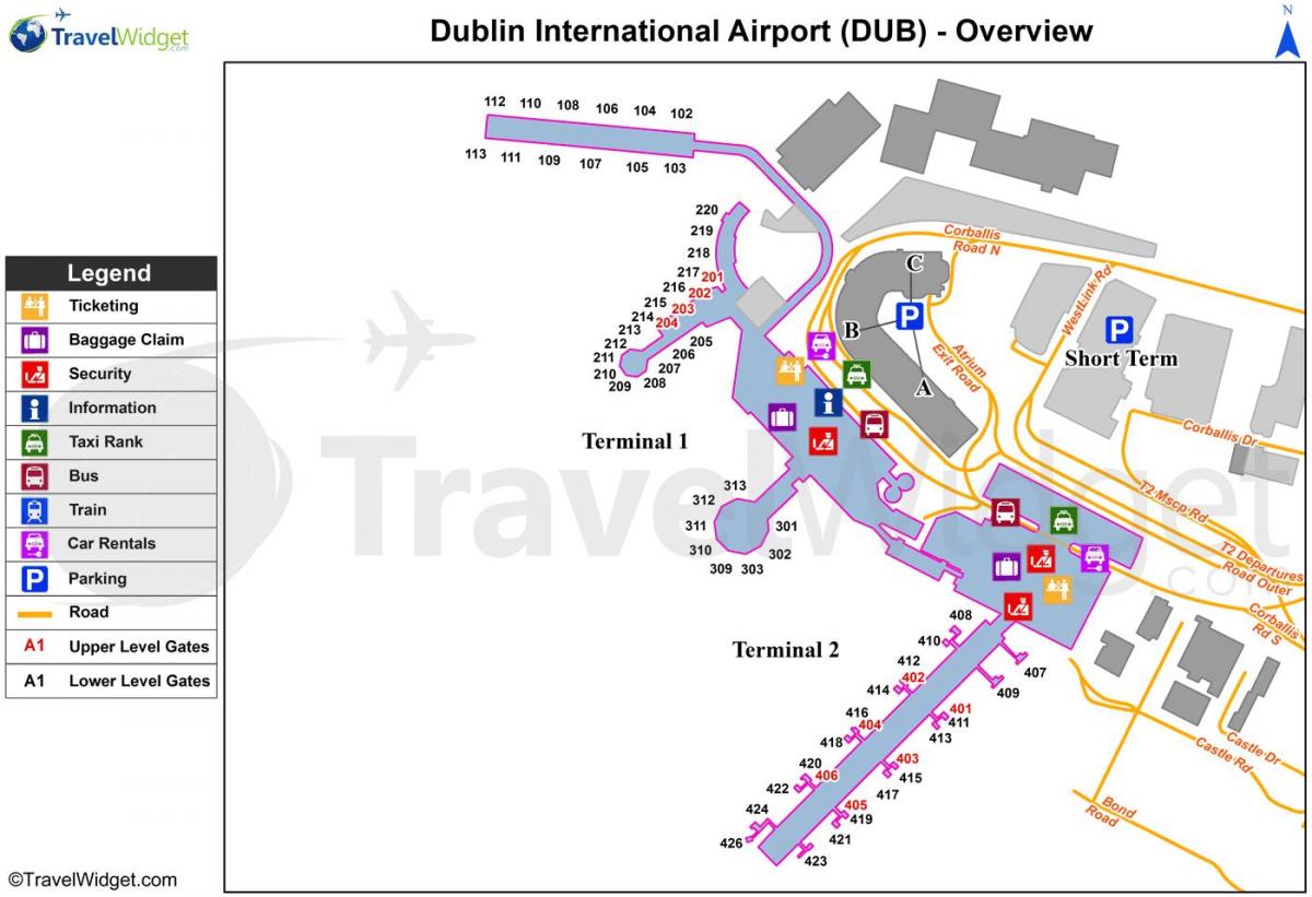 mapa lotnisko Dublin