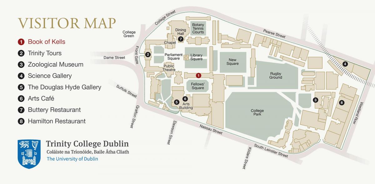 mapa Trinity college