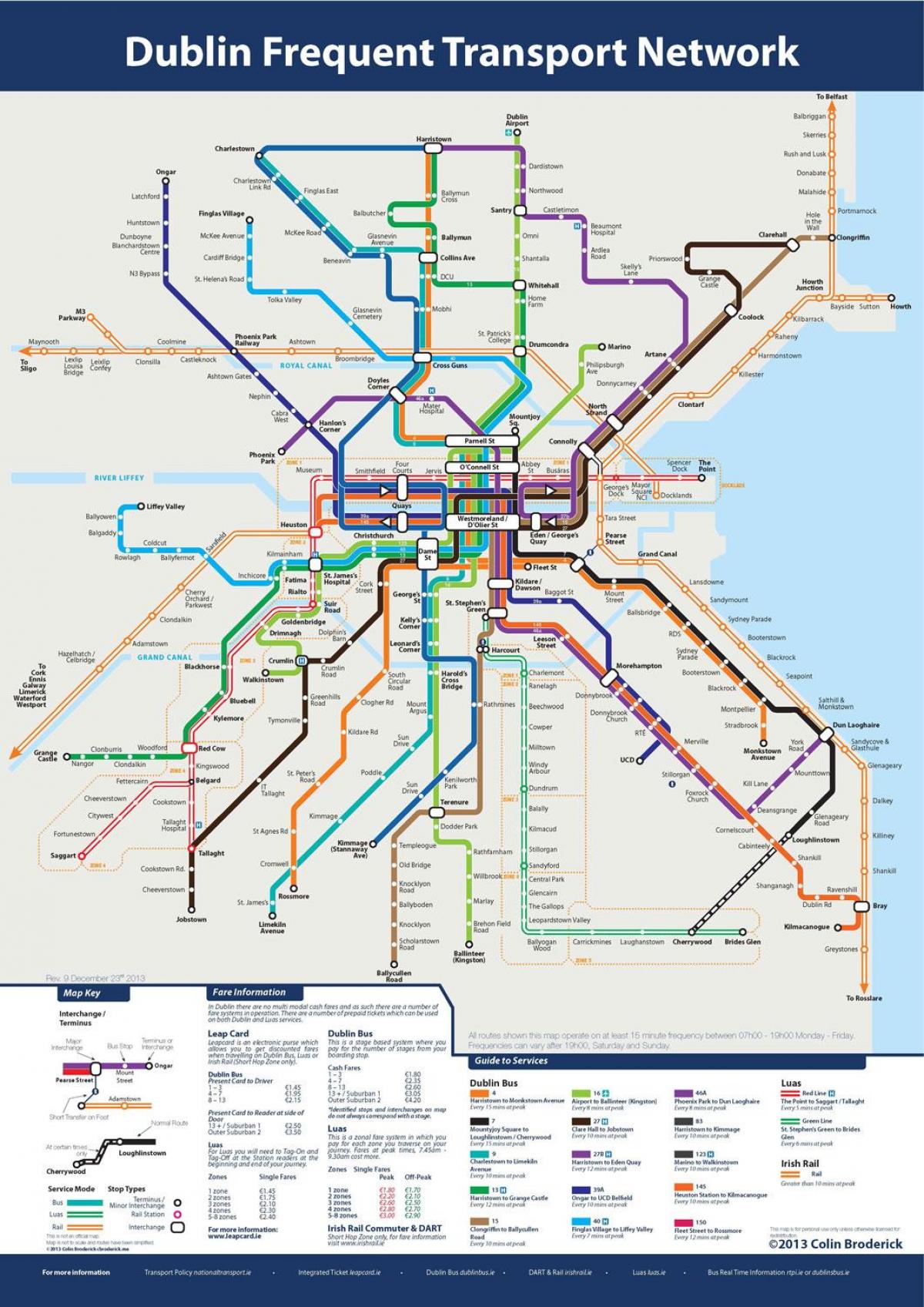 Dublin mapa linii autobusowych