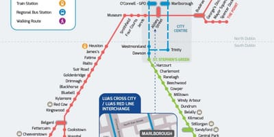 Luas cross City trasę na mapie